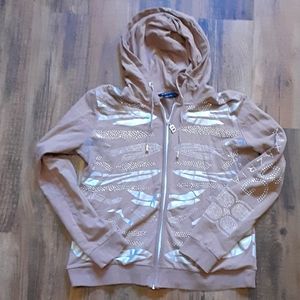 Perfect! BCBG Bling Hoodie Zipper L ZEBRA